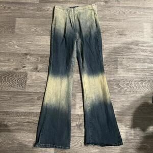 y2k acid dark wash flare jeans